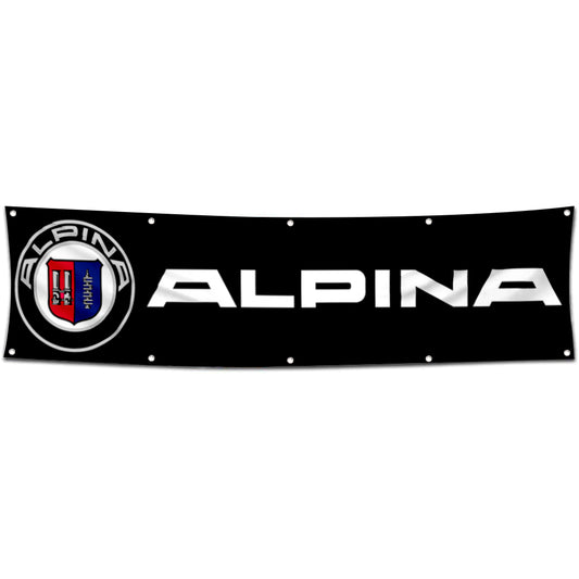 Fyon CAR Motor Garage shop Decor Banner Works for Alpina Flag 2x8 Feet