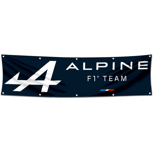 Fyon CAR Motor Garage shop Decor Banner Works for Alpine F1 Team  Flag 2x8 Feet