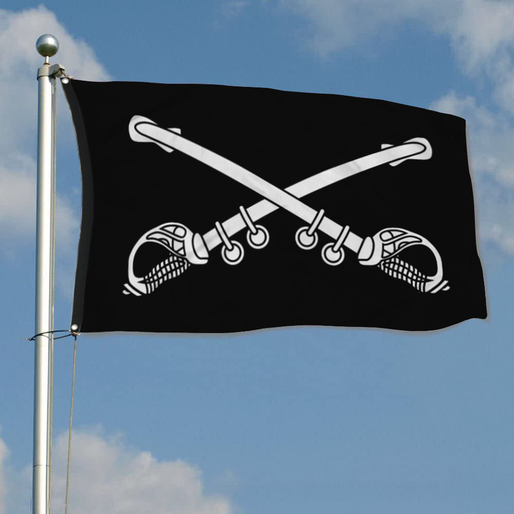 Fyon Cavalry Branch Black And White Flag Indoor and outdoor banner