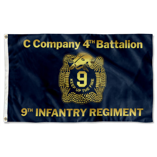 Fyon C Company 4th Battalion 9th Infantry Regiment Flag  Indoor and outdoor banner