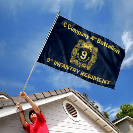 Fyon C Company 4th Battalion 9th Infantry Regiment Flag  Indoor and outdoor banner
