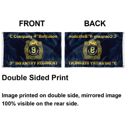 Fyon C Company 4th Battalion 9th Infantry Regiment Flag  Indoor and outdoor banner