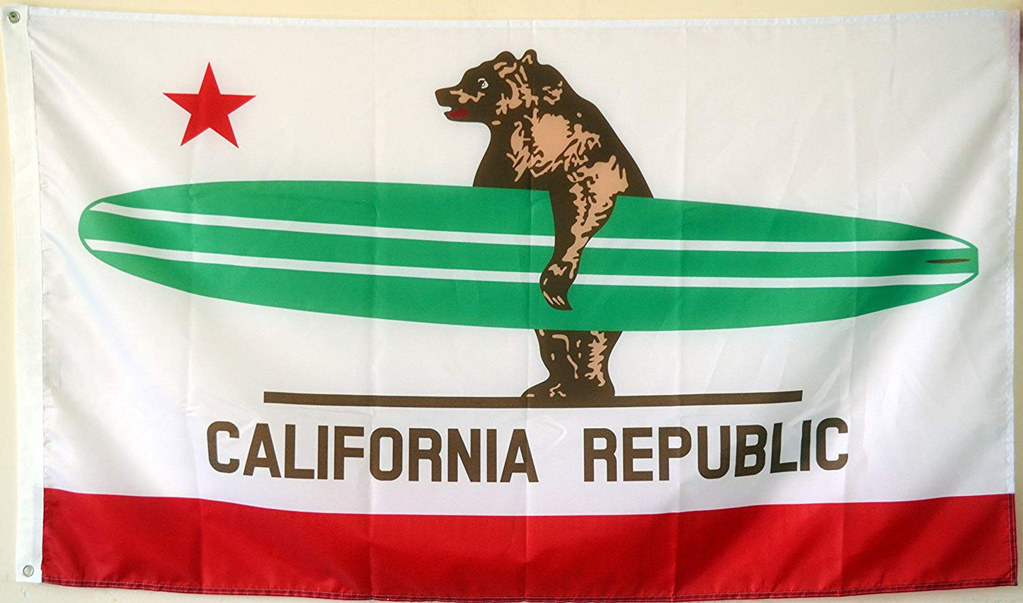 Fyon California Surfer Republic Flag Banner