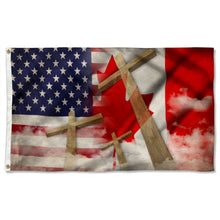 Fyon Canada And American Christian Cross Flag 41050 Indoor and outdoor banner