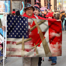 Fyon Canada And American Christian Cross Flag 41050 Indoor and outdoor banner