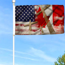 Fyon Canada And American Christian Cross Flag 41050 Indoor and outdoor banner