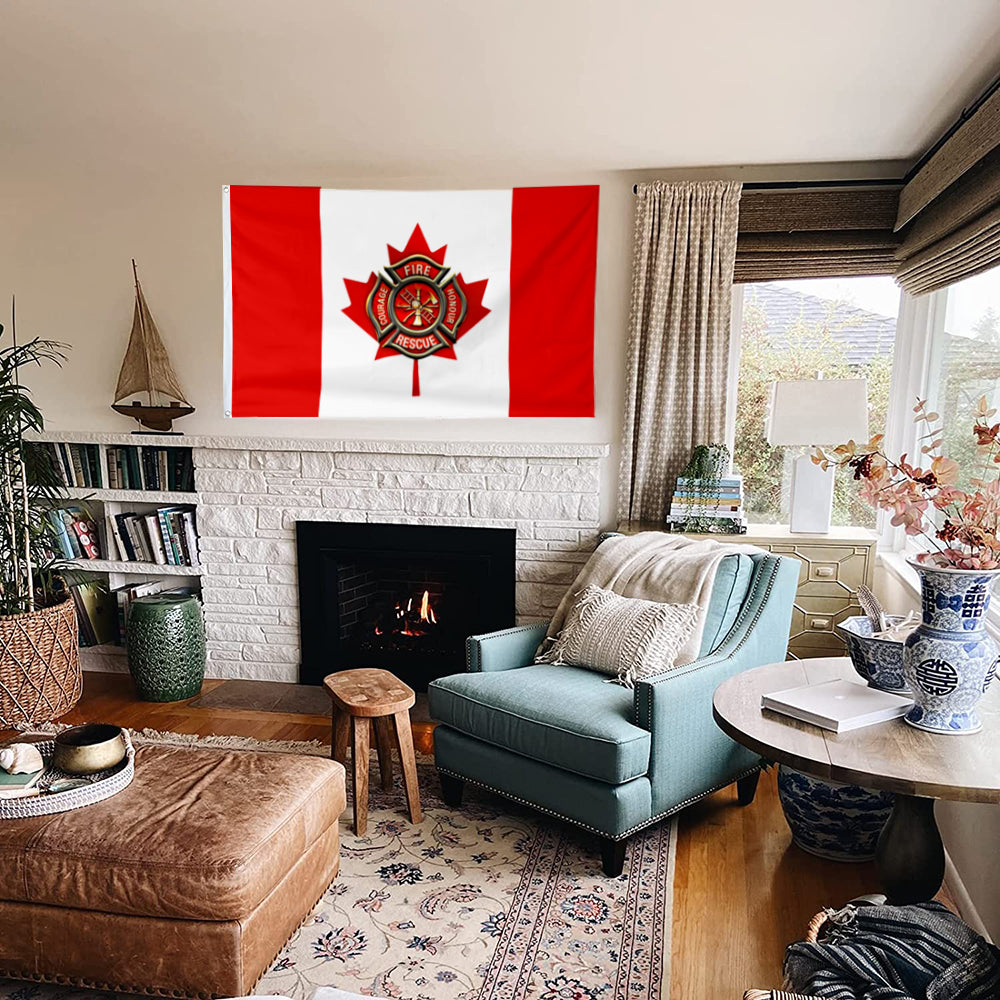 Fyon Canadian Firefighter Flag 41540  Indoor and outdoor banner