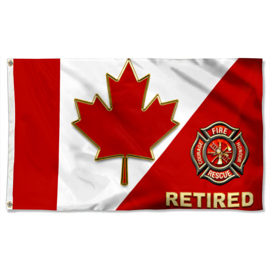 Fyon Canadian Retried Firefighter Flag 41541  Indoor and outdoor banner