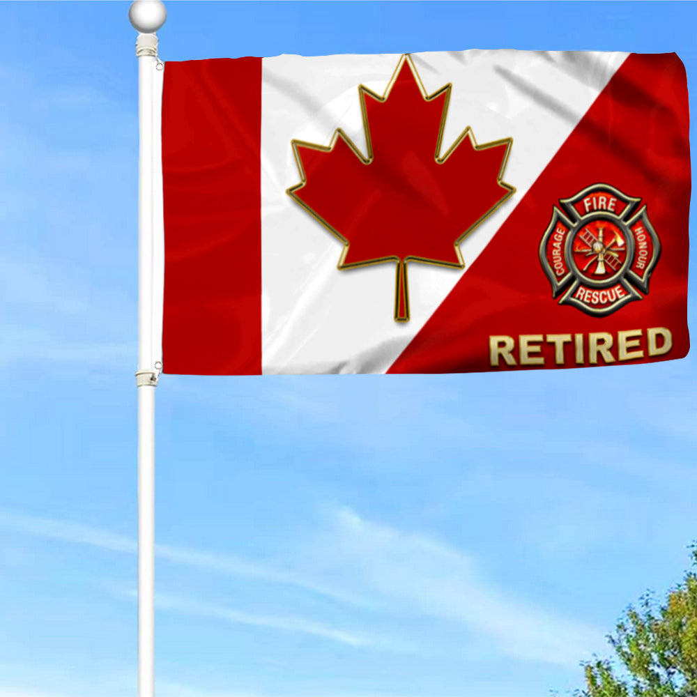 Fyon Canadian Retried Firefighter Flag 41541  Indoor and outdoor banner