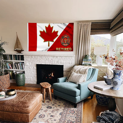 Fyon Canadian Retried Firefighter Flag 41541  Indoor and outdoor banner