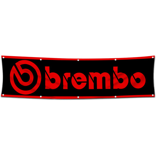 Fyon Car Motor Brake and clutch Systems Garage Shop Decor Banner Works for Brembo Flag 2x8 Feet