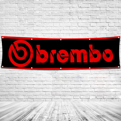 Fyon Car Motor Brake and clutch Systems Garage Shop Decor Banner Works for Brembo Flag 2x8 Feet