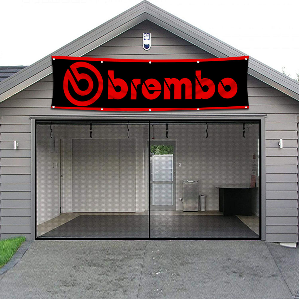 Fyon Car Motor Brake and clutch Systems Garage Shop Decor Banner Works for Brembo Flag 2x8 Feet