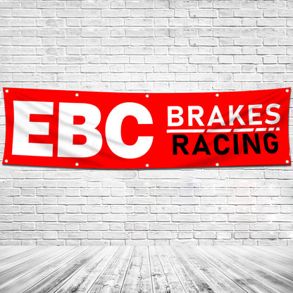 Fyon Car Motor Brake and clutch Systems Garage Shop Decor Banner Works for EBC Flag 2x8 Feet