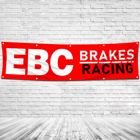 Fyon Car Motor Brake and clutch Systems Garage Shop Decor Banner Works for EBC Flag 2x8 Feet