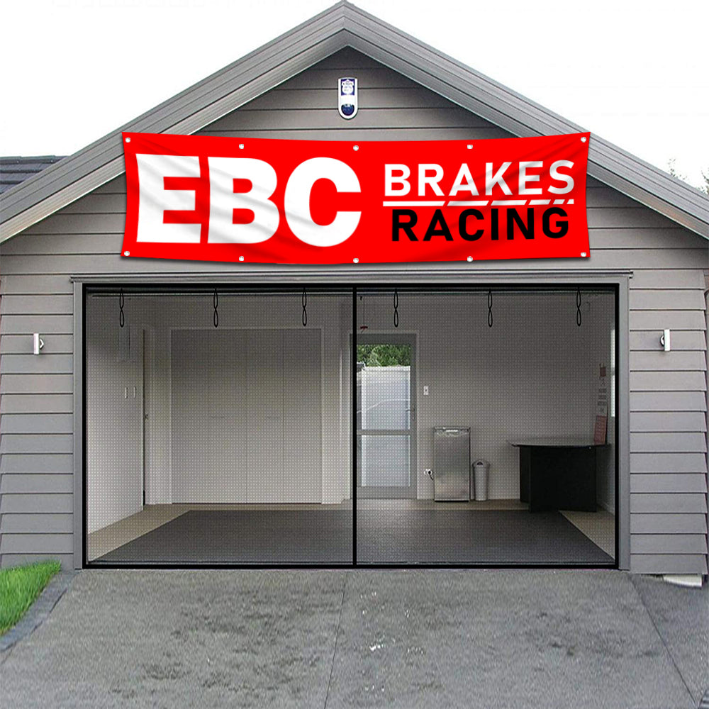 Fyon Car Motor Brake and clutch Systems Garage Shop Decor Banner Works for EBC Flag 2x8 Feet