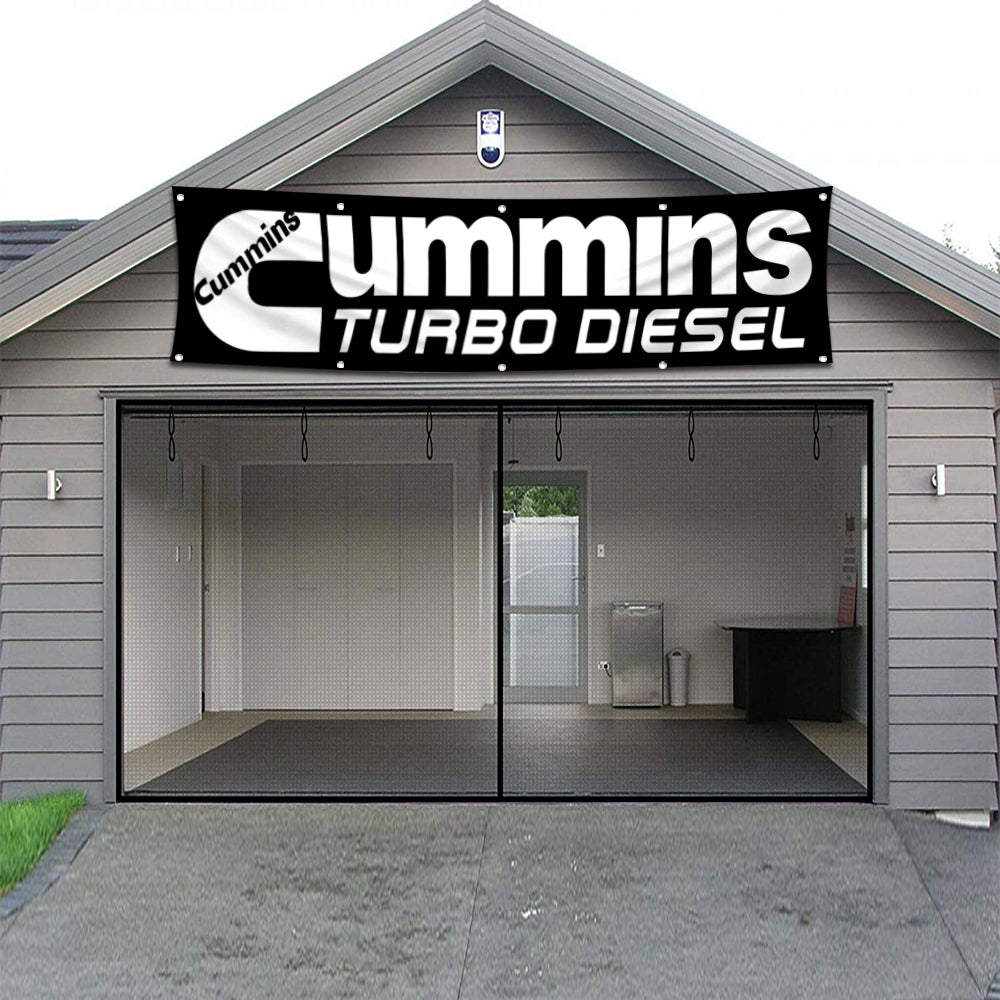 Fyon Car Motor Engines Garage Shop Decor Banner Works for CumminS Flag 2x8 Feet