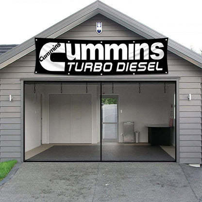 Fyon Car Motor Engines Garage Shop Decor Banner Works for CumminS Flag 2x8 Feet