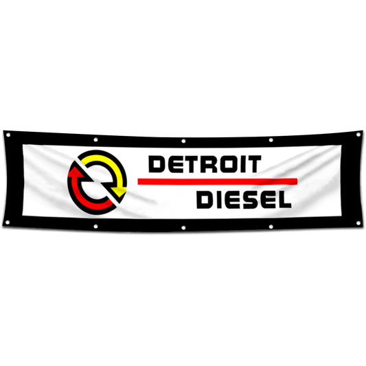 Fyon Car Motor Engines Garage Shop Decor Banner Works for Detroit Diesel Flag 2x8 Feet