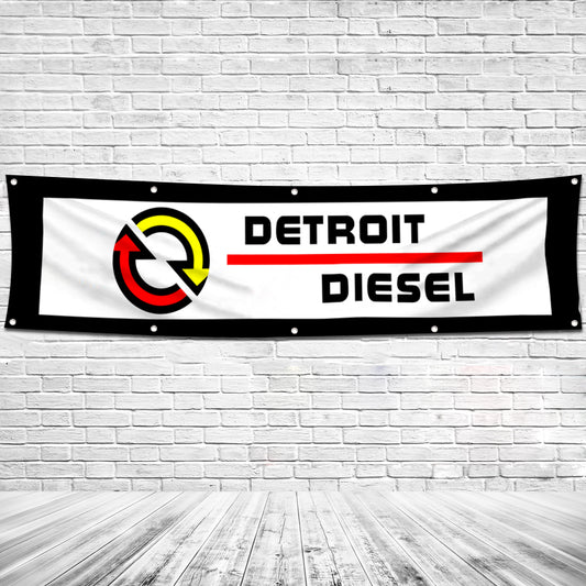 Fyon Car Motor Engines Garage Shop Decor Banner Works for Detroit Diesel Flag 2x8 Feet