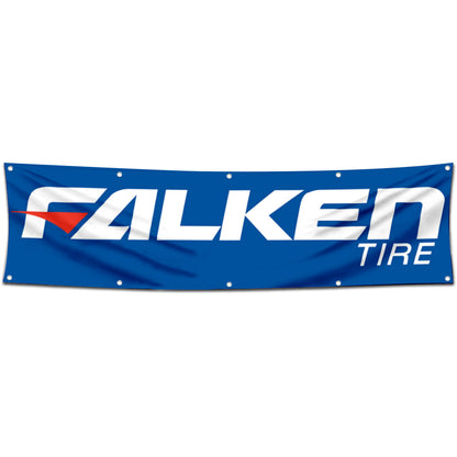 Fyon Car Motor Garage Shop Banner Works for Falken Tire Flag Blue 2x8 Feet