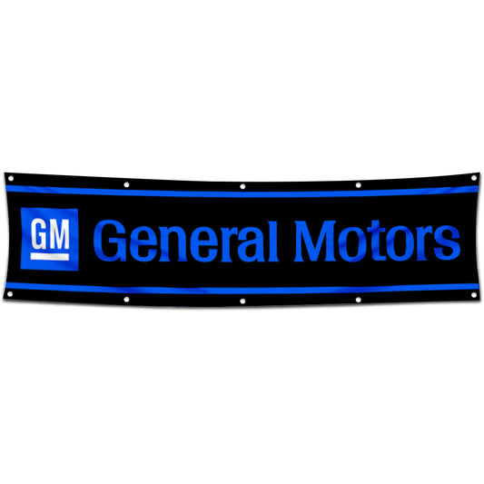 Fyon Car Motor Garage Shop Decor Banner Works for General Motors Flag 2x8 Feet