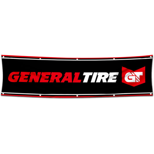 Fyon Car Motor Garage Shop Decor Banner Works for General Tire Flag 2x8 Feet