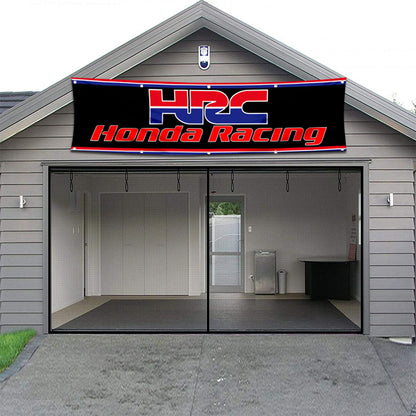 Fyon Car Motor Garage Shop Decor Banner Works for HRC Honda Racing Flag 2x8 Feet