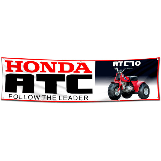 Fyon Car Motor Garage Shop Decor Banner Works for Honda ATC Flag 2x8 Feet