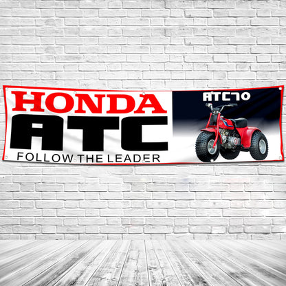 Fyon Car Motor Garage Shop Decor Banner Works for Honda ATC Flag 2x8 Feet