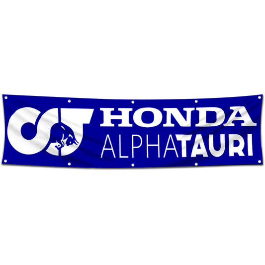 Fyon Car Motor Garage Shop Decor Banner Works for Honda AlphaTauri Flag 2x8 Feet