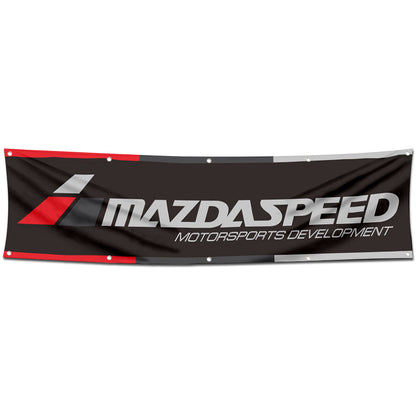 Fyon Car Motor Garage Workshop Banner Work for Mazdaspeed Flag Black 2x8 Feet
