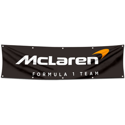 Fyon Car Motor Garage Workshop Banner Work for McLaren Flag Black 2x8 Feet
