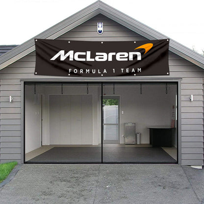 Fyon Car Motor Garage Workshop Banner Work for McLaren Flag Black 2x8 Feet