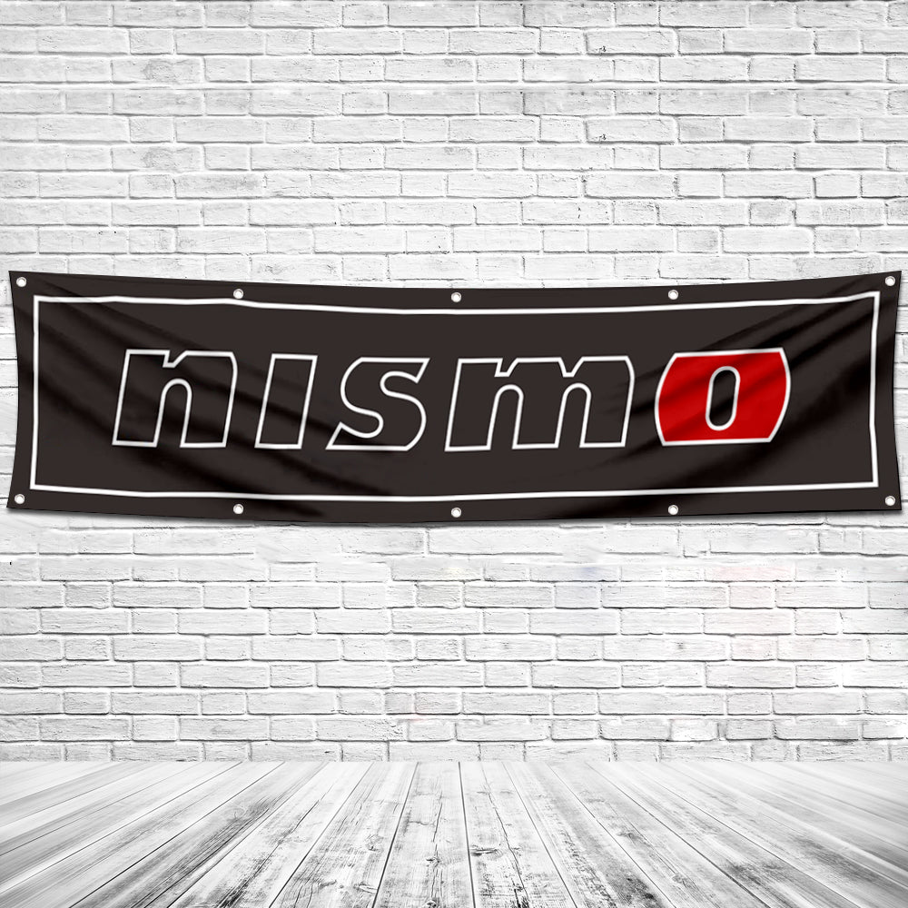 Fyon Car Motor Garage Workshop Banner Work for NISMO Flag Black 2x8 Feet