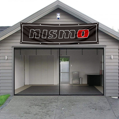 Fyon Car Motor Garage Workshop Banner Work for NISMO Flag Black 2x8 Feet