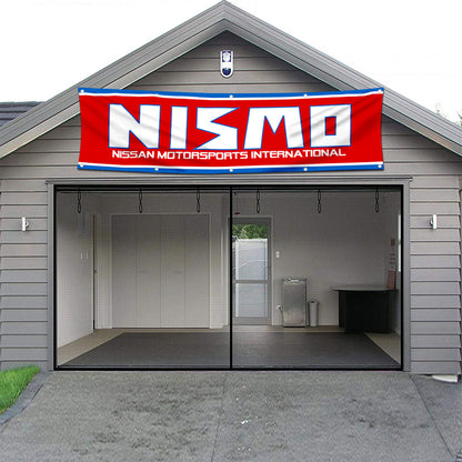 Fyon Car Motor Garage Workshop Banner Work for NISMO Flag Red 2x8 Feet