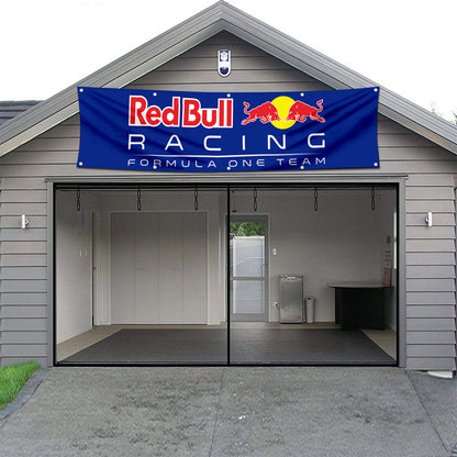 Fyon Car Motor Garage Workshop Banner Work for Red Bull Racing Flag 2x8 Feet