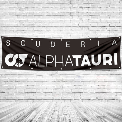 Fyon Car Motor Garage Workshop Banner  Work for Scuderia AlphaTauri Flag 2x8 Feet