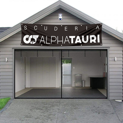 Fyon Car Motor Garage Workshop Banner  Work for Scuderia AlphaTauri Flag 2x8 Feet