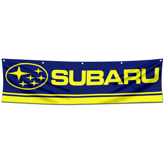 Fyon Car Motor Garage Workshop Banner Work for Subaru Tecnica Flag Blue 2x8 Feet