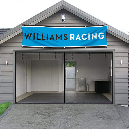 Fyon Car Motor Garage Workshop Banner Work for Williams Racing Flag 2x8 Feet