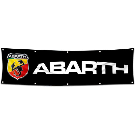 Fyon Car Motor Garage shop Decor Banner Works for Abarth Flag 2x8 Feet
