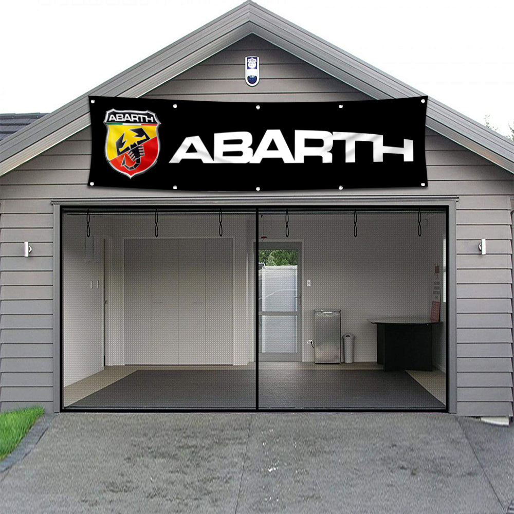 Fyon Car Motor Garage shop Decor Banner Works for Abarth Flag 2x8 Feet