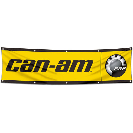 Fyon Car Motor Garage shop Decor Banner Works for Can Ams Flag Yellow 2x8 Feet