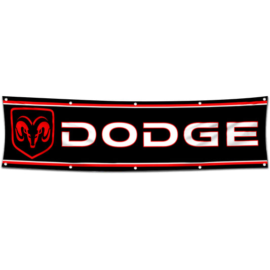 Fyon Car Motor Garage shop Decor Banner Works for Dodge Flag 2x8 Feet