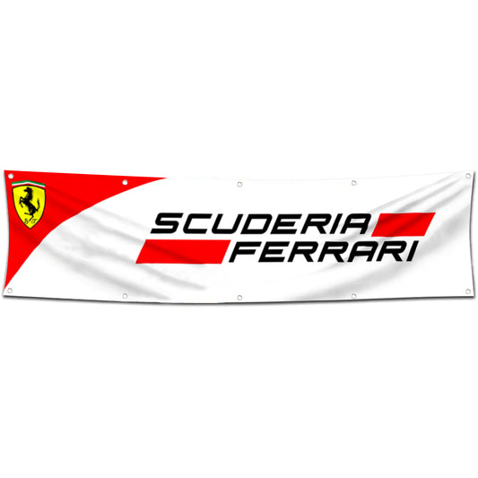 Fyon Car Motor Garage shop Decor Banner Works for  Scuderia Ferrari Team Flag 2x8 Feet