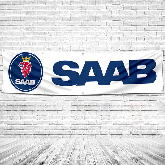 Fyon Car Motor Garage workshop Banner Work for Saab Automobile Flag 2x8 Feet