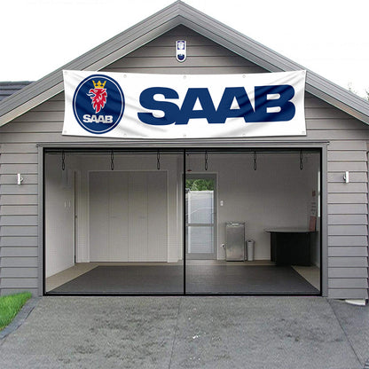 Fyon Car Motor Garage workshop Banner Work for Saab Automobile Flag 2x8 Feet