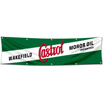 Fyon Car Motor Oil Garage Decor Shop Banner Works for Wakefield Castrol Flag 2x8 Feet